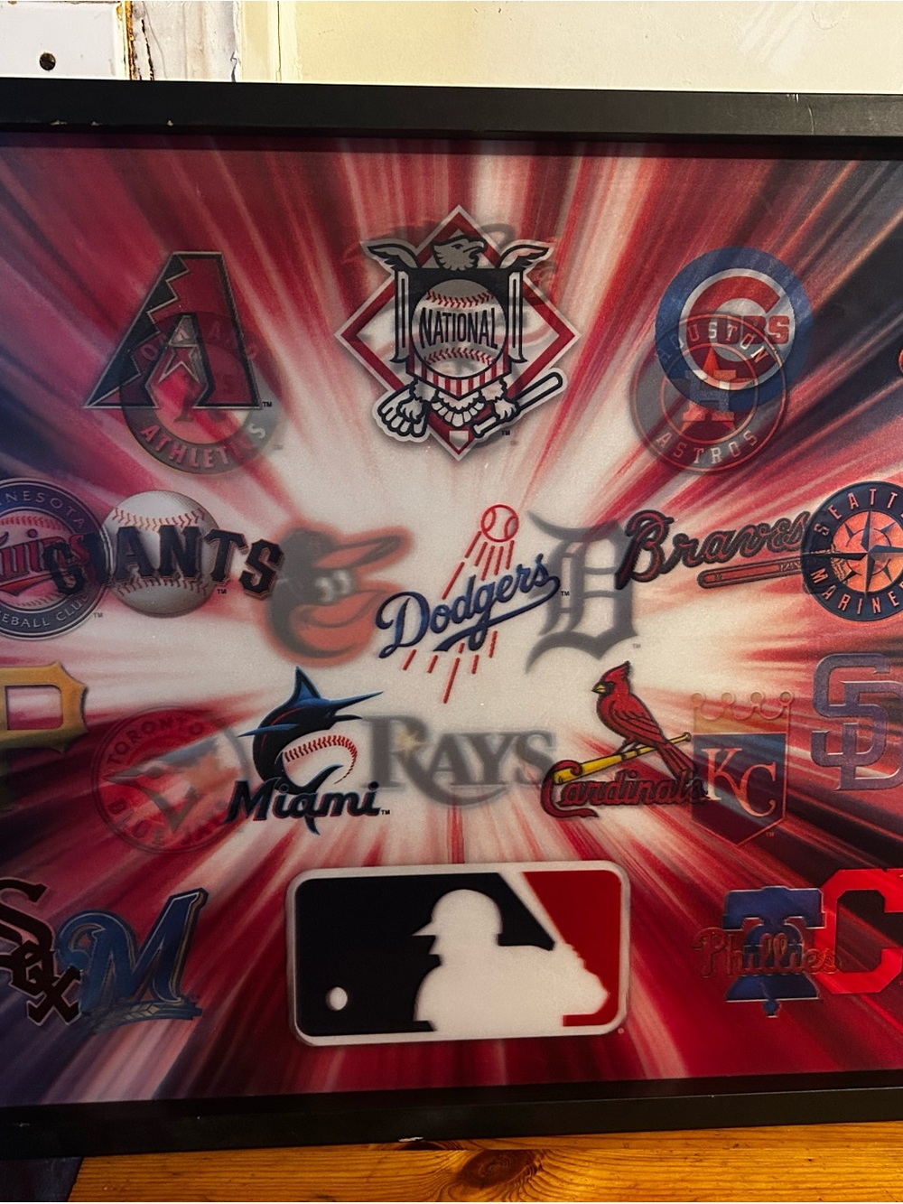 NFL Framed Logo Collage Red White Blue Artwork